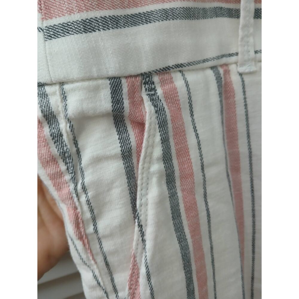 Loft Multi Color Stripes Cotton Pants w/ Pockets & Belt Loops 10 - Picture 3 of 7